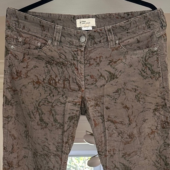 ISABEL MARANT ETOILE Grey Cords w/ Rust and Forest Green Pattern - Size 3 (US 8) - Picture 2 of 15
